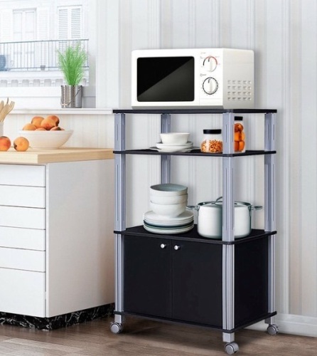 Bakers Rack Microwave Oven Rack Shelves Kitchen Storage Organizer, Appears New - Lot 182
