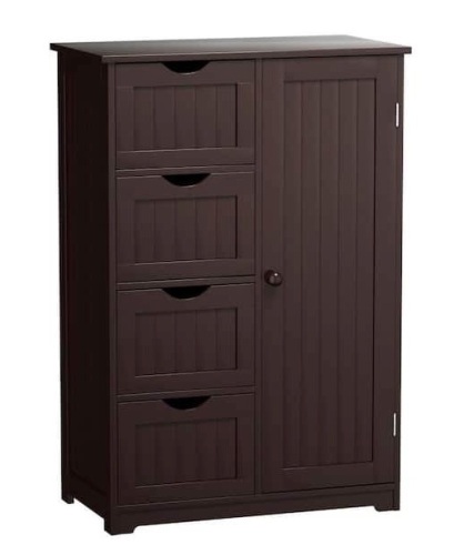 Brown Storage Cabinet with 4-Drawers 2-Shelves, E-Commerce Return - Lot 101