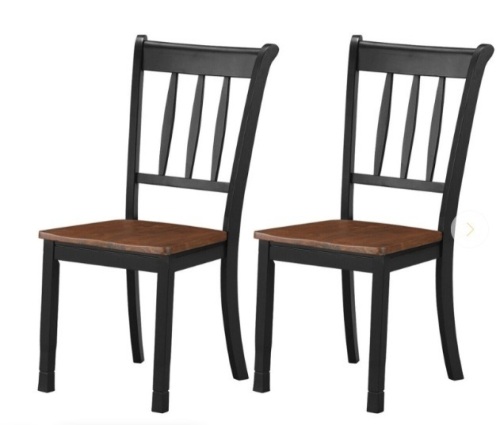2 Pieces Solid Whitesburg Spindle Back Wood Dining Chairs, Appears New/Damaged Box - Lot 488