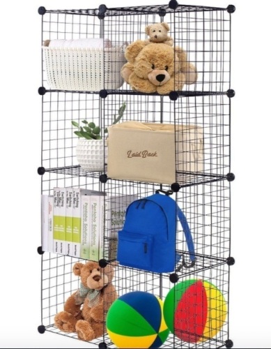 Diy 8 Cube Grid Wire Cube Shelves, Appears New/Damaged Box - Lot 167