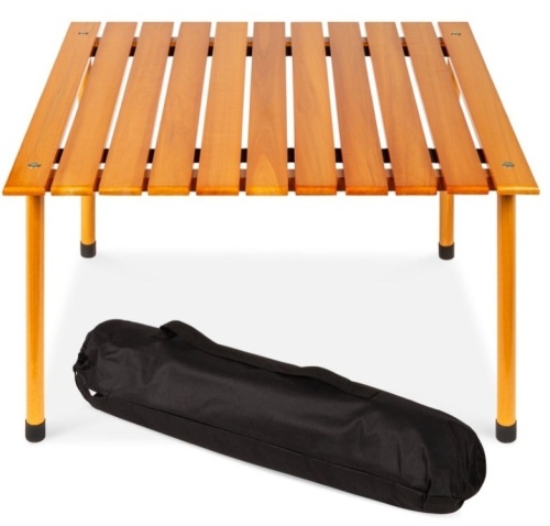 Foldable Indoor Outdoor Wooden Table w/ Carrying Case - 28x28in, Appears New - Lot 206