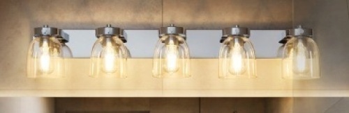 Bathroom Vanity Lights, Glass Lampshade, Chromeplate, E-Commerce Return/Appears New - Lot 580