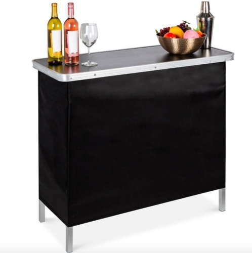 Portable Pop-Up Bar Table w/ Carrying Case, Removable Skirt, Inspected, Appears New - Lot 173