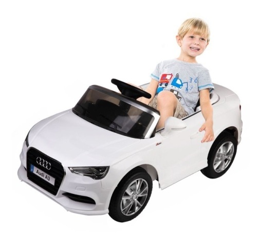 12V Audi A3 Licensed RC Kids Ride On Car Electric Remote Control LED Light Music, White, Inspected, Untested, Appears New/Damaged Box - Lot 317