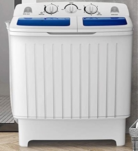 Portable Washing Machine, Twin Tub 17.6Lbs Capacity, Washer(11Lbs) and Spinner(6.6Lbs), Untested, Appears New/Damaged Box - Lot 322