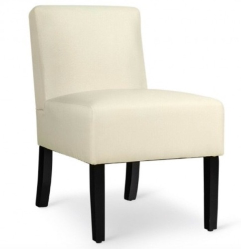 Accent Chair Fabric Upholstered Leisure Chair With Wooden Legs, Beige, Inspected, Appears New - Lot 258