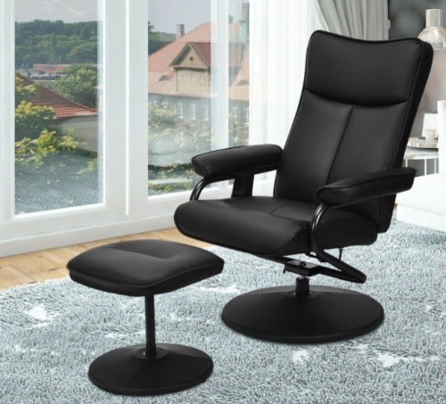 Electric Massage Recliner Chair With Ottoman And Remote Control, Powers On, Appears New/Damaged Box - Lot 242