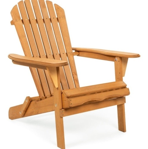 Folding Wooden Adirondack Chair Accent Furniture w/ Natural Finish - Brown, Appears New - Lot 272