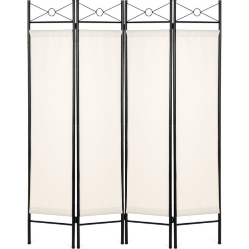 4-Panel Folding Privacy Screen Room Divider Decoration Accent, 6ft, White, Appears New - Lot 280