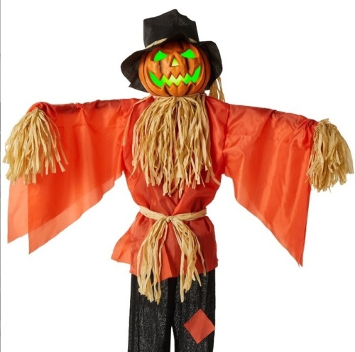 Husker The Corn Keeper Animatronic Scarecrow Halloween Decor w/ LED Eyes, Untested, Appears New - Lot 121