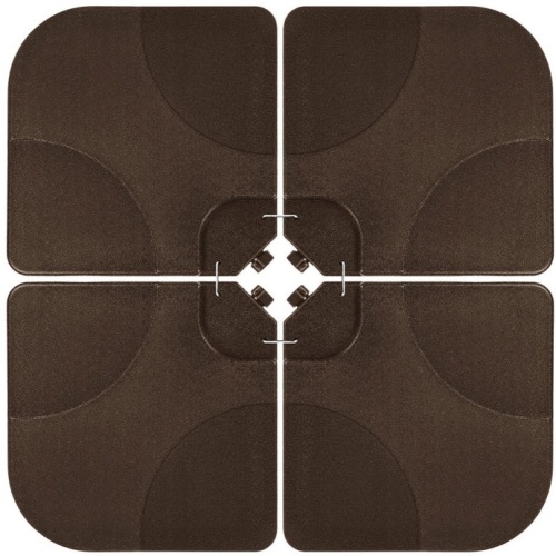 4-Piece Cantilever Offset Patio Umbrella Stand Square Base Plate Set, Brown, Appears New - Lot 215