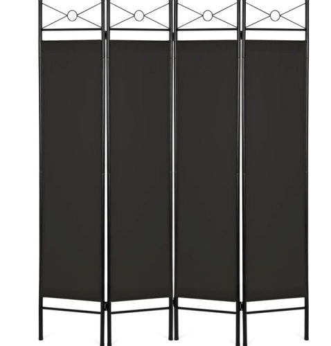 4-Panel Folding Privacy Screen Room Divider Decoration Accent, 6ft, Black, Appears New/Damaged Box - Lot 537