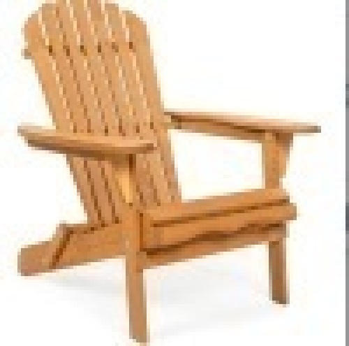 Folding Wooden Adirondack Chair Accent Furniture w/ Natural Finish - Brown, Appears New - Lot 251