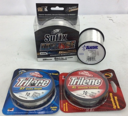 Lot of 4 Fishing Line, Berkley, Sufix and Ande, E-Commerce Return - Lot 418