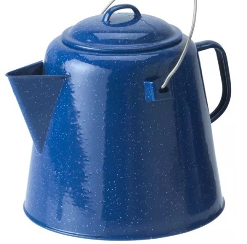 GSI Outdoors 20-Cup Enamelware Coffee Boiler with Cup, E-Commerce Return, Missing Handle and Lid - Lot 466