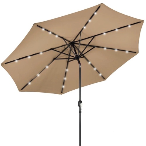 Solar LED Lighted Patio Umbrella w/ Tilt Adjustment, Untested, E-Comm Return - Lot 27