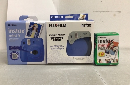 Bundle of Instax Mini 9 Instant Camera w/ Groovy Case and Film - Lot 62