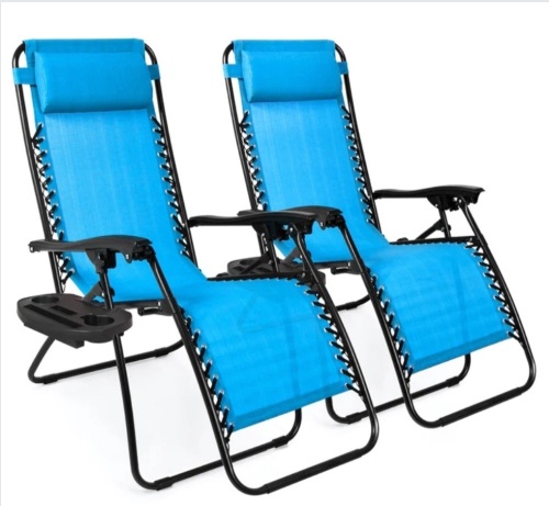 Set of 2 Adjustable Zero Gravity Patio Chairs, Appears new - Lot 79