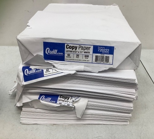 Case of Approximately (4) Reams 8.5"x11" Letter Copy Paper  - Lot 174