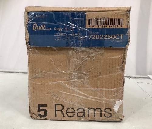 Case of (5) Reams 8.5"x11" Letter Office Paper - Lot 180