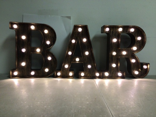 Battery Operated Light Up Bar Sign, Works, Appears New - Lot 184