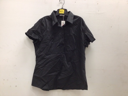 Hotouch Women Short Sleeve Button Up, XXL, New - Lot 471
