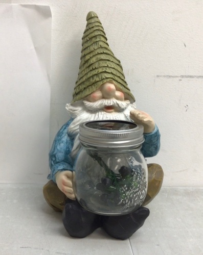 Gnome Figurine w/ Light Up Jar, Works, E-Comm Return - Lot 490