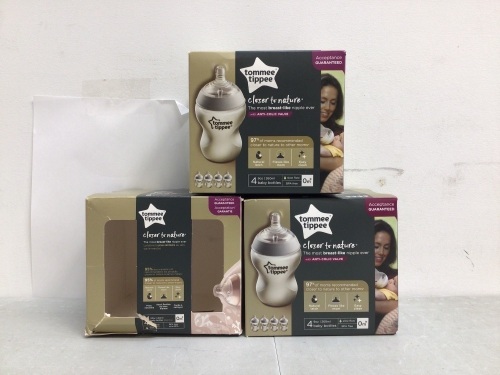 Lot of (3) Boxes Tommee Tippee Bottles, E-Comm Return - Lot 560