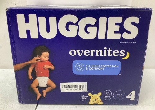 Box of (52) Huggies Overnights, Size 4 - Lot 246