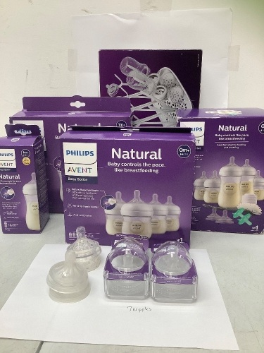 Lot of (8) Philips Avent Baby Bottles, Gift Sets, and Accessories - Lot 276