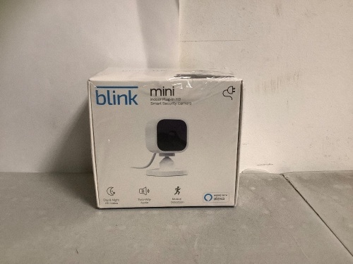 Blink Mini, Compact Indoor Smart Security Camera, 1 Camera, White, New -Sealed - Lot 87