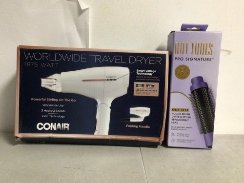 Conair Hair Dryer & Hot Tools Round Brush Replacement Head, Powers Up, Appears New - Lot 432