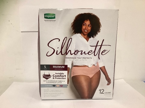 Depend Silhouette Underwear 12 Pack, L, New - Lot 237