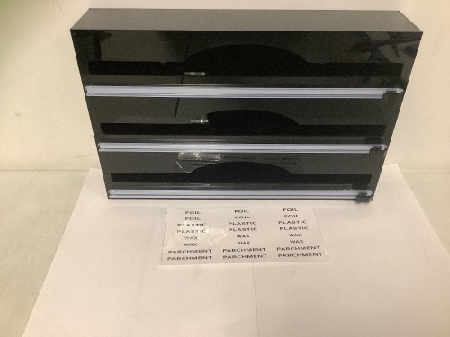 3 in 1 Acrylic Pack Dispenser w/ Cutter For Plastic Wrap, Appears New - Lot 175