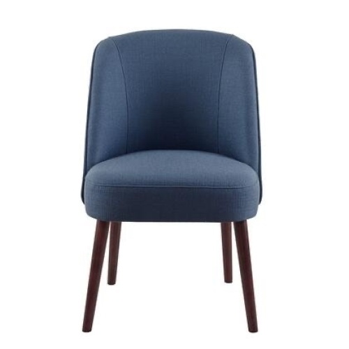 22" Dining Chair with Upholstered Seat & Back, Rounded Back and Solid Wood Legs in Blue - Lot 172