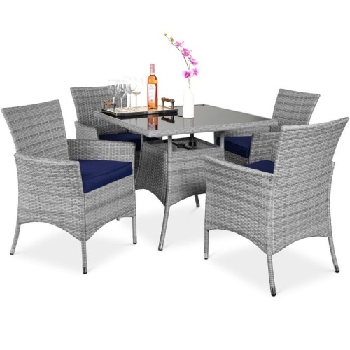 5-Piece Wicker Patio Dining Table Set w/ 4 Chairs - Lot 261
