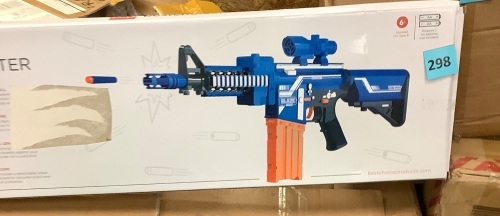 Kids Motorized Foam Dart Blaster, Toy Combat Battle Set w/ Electric Motor, High-Capacity Drum, 20 Soft Darts, Long Distance Shooting - Multicolor - Lot 298