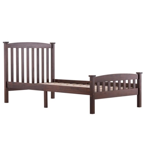 Framed Wood Platform Bed with Hardwood Slats Support,Suitable for Boys Girls Kids Bedroom,Walnut Twin - Lot 368