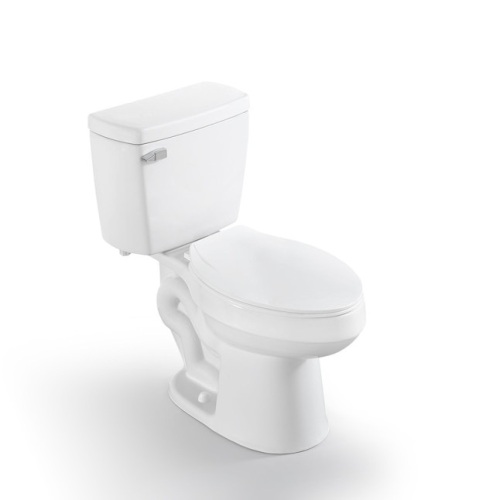 Project Source Pro-Flush White Elongated Chair Height 2-piece WaterSense Toilet 12-in Rough-In Size (Ada Compliant) - Lot 382