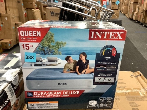 Intex Queen 15" Dura-Beam Dream Lux Airbed Mattress with Built-in Pump - Lot 388