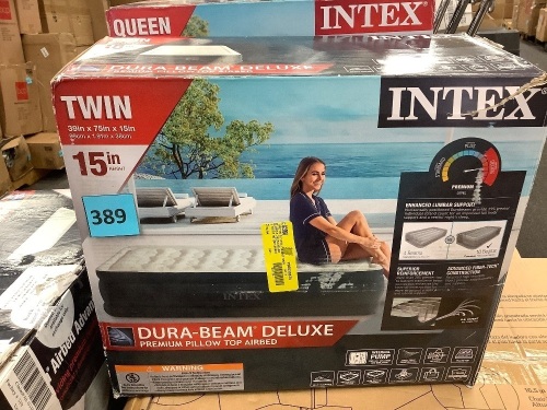 Intex Twin 15" DuraBeam Dream Lux Airbed Mattress with Built-in Pump - Lot 389