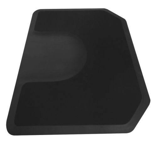 Barber Salon Chair Mat 4' x 5' Hexagon 1/2" Anti-fatigue Mat W/Round Impression Black - Lot 442