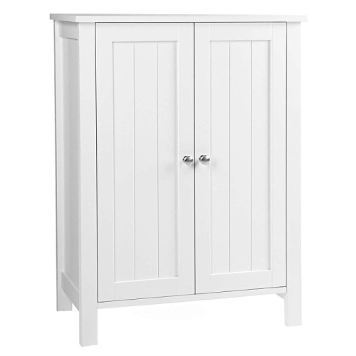 Accent Storage Cabinet, Freestanding Bathroom Cabinet, Wooden Kitchen Sideboard Buffet Cupboard with Double Doors, White Finish - Lot 472