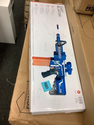 Kids Motorized Foam Dart Blaster, Toy Combat Battle Set w/ Electric Motor, High-Capacity Drum, 20 Soft Darts, Long Distance Shooting - Multicolor - Lot 480