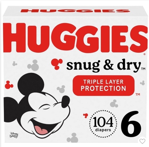 Huggies Snug & Dry Baby Disposable Diapers Huge Pack - Size 6, 104ct, New, Retail - $45.99 - Lot 9