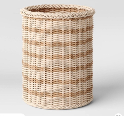 Outdoor Variegated Manmade Rattan Decorative Basket 18' x16" - Threshold™ designed with Studio McGee, Like New, Retail - $60 - Lot 11