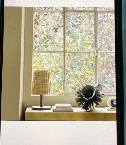 LEMON CLOUD Window Film, Window Privacy Film, StainedGlass Window Decals, Rainbow Window Film Holographic,Window Covering Film Privacy, Window Prism Film, HalfMoon Anti-UV (35.4in. by 118.1in), LOT of 2, Like New, Retail - $38.99 - Lot 34