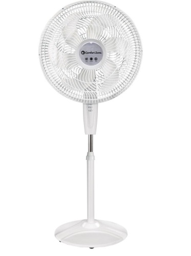 Comfort Zone 18" Power Curve Oscillating Stand Fan White, Like New, Retail - $44.99 - Lot 50