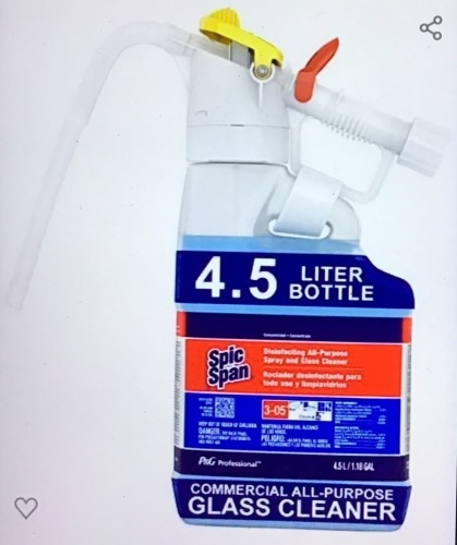 P&G Professional All Purpose and Glass Cleaner from Spic andSpan, Dilute2Go, 4.5 Liter Bottle, All Purpose Glass Cleaner-4.5 Liter Bottle, New, Retail - $93 - Lot 51