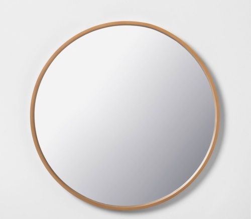 30" Round Framed Mirror Natural - Hearth & Hand, with Magnolia, Like New, Retail - $59.99 - Lot 53